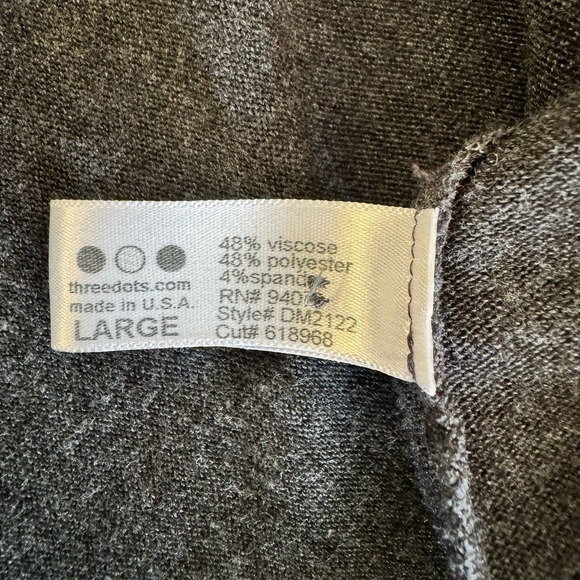 Three Dots Asymmetrical V-Neck Women’s Top Large - Picture 5 of 5